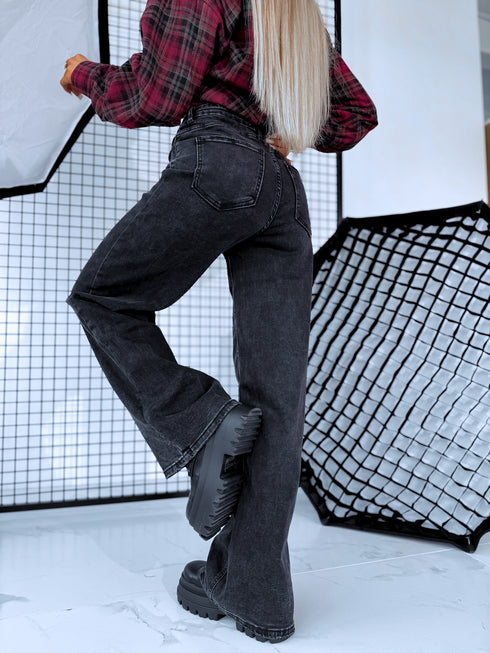 "FLEX JEANS" T6042-5 - Tamsiai pilkos